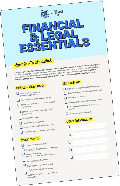 Financial & Legal Caregiving checklist