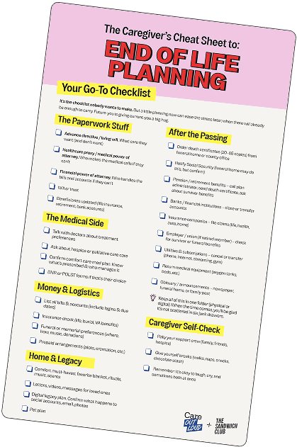 Care for the Caregiver checklist